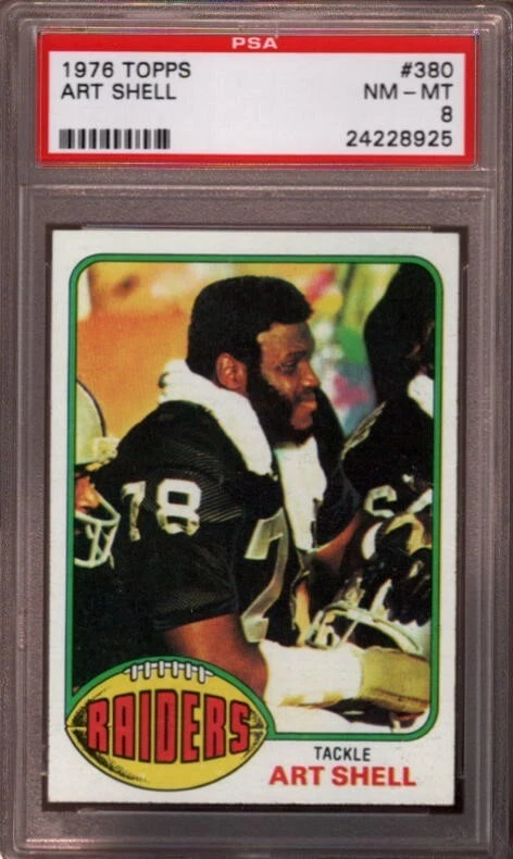1976 TOPPS # 380 ART SHELL (HALL OF FAME) OAKLAND RAIDERS (RARE) PSA 8 NM-MT - Image 1 of 1