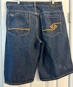 Vintage Enyce Blue Jean Shorts, Logo Jorts JNCO Style y2k, Men's 38 - Picture 1 of 5