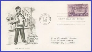 USA4 #1015 ADDR ARTMASTER FDC Newspaper Boys - Picture 1 of 1