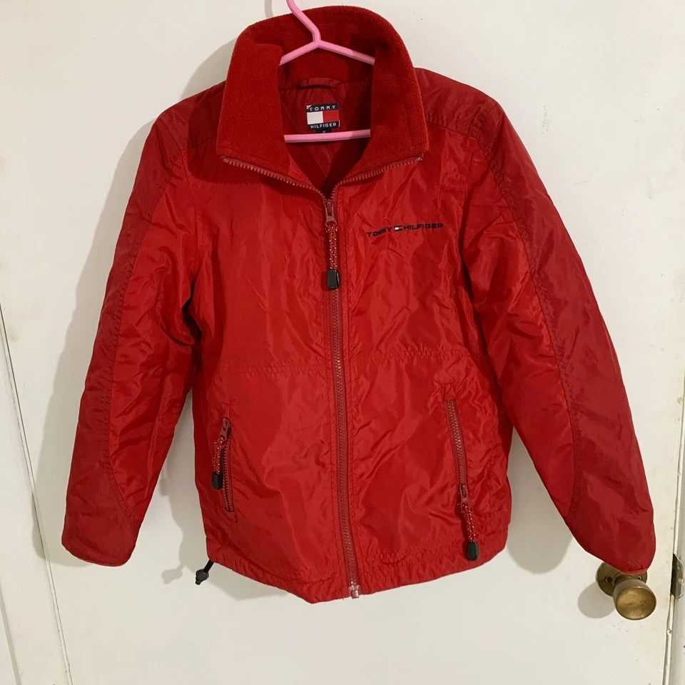 Vtg Tommy Hilfiger 90’s Red Windbreaker Kids Jacket,Y2K Jacket Size M - Image 1 of 4
