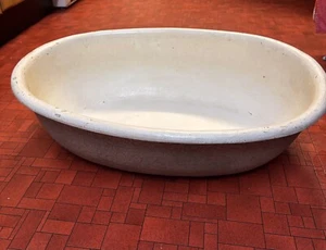 Vintage Thetford Pulp -Ware Cream Wood Wash Tub Baby Bath 18 x 25 x19 ins 1940’s - Picture 1 of 5