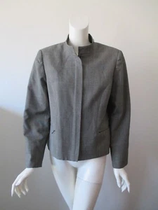 Women's Vintage Pendleton Gray Full Zip Front Virgin Wool Crop Jacket 14 - Picture 1 of 6