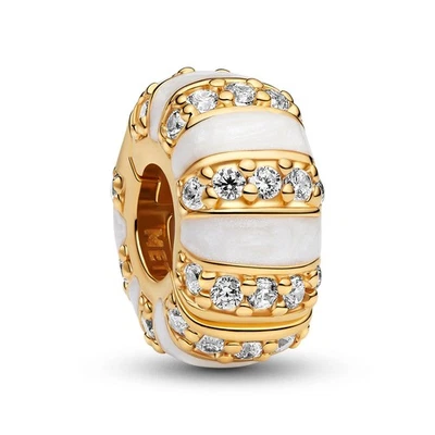 PANDORA Schmuck Clip-Charm Steine und Emaille Goldfarben 763785C01 - Bild 1 von 4