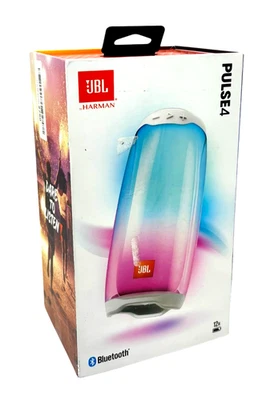 JBL Pulse 4 Wasserdichter Tragbarer Bluetooth Lautsprecher mit Lichtshow Weiß - Bild 1 von 4