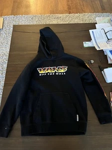 Vans Off The Wall Black Hoodie Youth Medium Flames - Picture 1 of 4