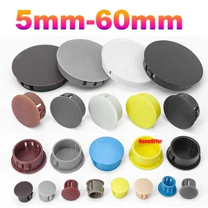 5mm-60mm Black Snap-On Locking Hole Plugs Plastic Blanking End Caps Seals Cover - Picture 1 of 21