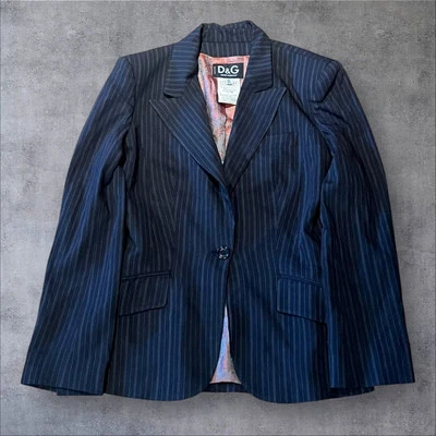 Blazer vintage Dolce & Gabbana hecho en Italia para mujer a rayas negro talla 40 Foto 1 de 4