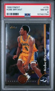 Topps Finest #175 Kobe Bryant 1998 PSA 8 Lakers Salón de la fama casi nuevo-como nuevo - Imagen 1 de 2