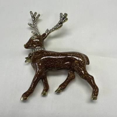 Pin de esmalte y cristal Heidi Daus "Randy Reindeer" Foto 1 de 4