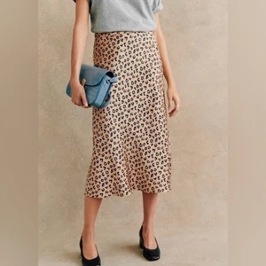 Sezane Leopard Sandy Skirt Size 44 US 12 - Picture 1 of 13