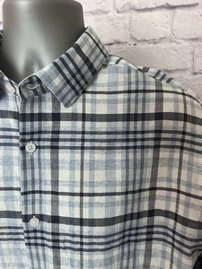 Herren Hart Schaffner Marx Button Down Oberhemd blau weiß kariert Größe XL - Bild 1 von 7
