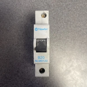NEWLEC 20 AMP TYPE B 6kA MCB CIRCUIT BREAKER NLMB120 B20 20A Single Phase - Picture 1 of 6