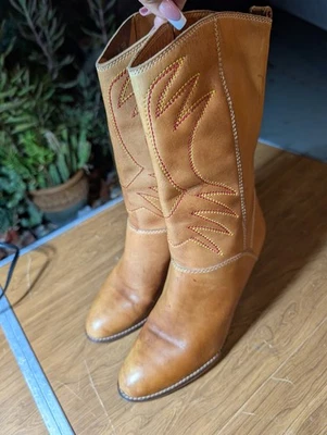 Made In Brazil Leather Boots Womens Size 9B   Brown Western Style - Image 1 of 4
