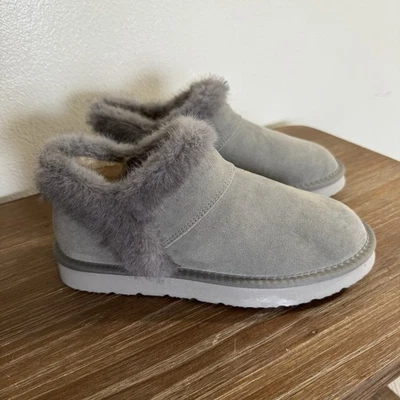 Женские натуральные отражения серый искусственной замши тапочки ботинок размер 9 М - Изображение 1 из 4