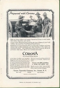 Magazine Ad - 1916 -Corona Typewriters - World War I - Picture 1 of 1