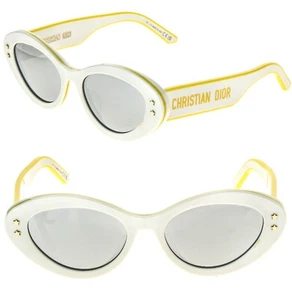 CHRISTIAN DIOR PACIFIC Ivory Yellow DIORPACIFIC B1U Oval Sunglasses CD40097U - Imagen 1 de 11