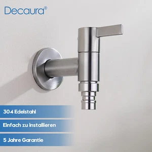 Decaura Edelstahl Kaltwasser Wasserhahn Wandmontage Bad Garten Kalt Wasserhahn - Bild 1 von 8