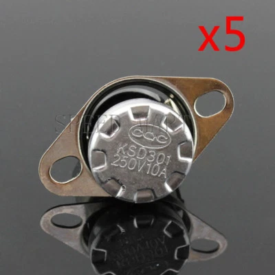 5 Pcs KSD301 Temperature Switch Control Sensor Thermal Thermostat 130° clubfoot - Image 1 of 4
