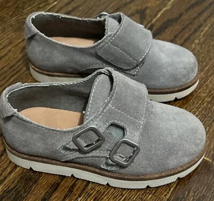 Zara Baby Boy Grey Suede Leather Monk Loafer Shoes Size 23 / US 6.5. Worn Once! - Picture 1 of 6