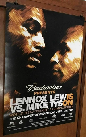 2002 MIKE TYSON vs LENNOX LEWIS PPV Boxing Fight Poster 18x27 MEMPHIS, TN Cover