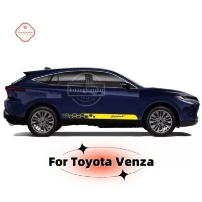 For Toyota Venza Side Skirt Car Sport Racing Vinyl Stripes Decals Kit 2PC New Foto 1 de 4
