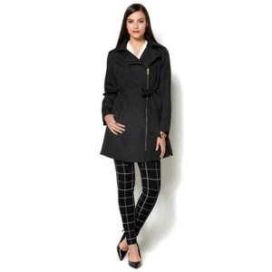 IMAN Runway Chic Women's Luxurious Trench Coat Jacket Black X-Small Size HSN - Picture 1 of 1