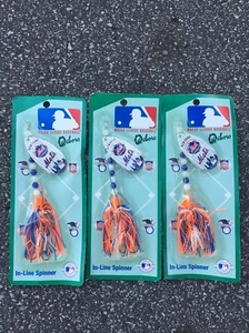 3-OXBORO NEW YORK METS VINTAGE 7 Inch INLINE SPINNER BLADE KEYCHAINS. - Picture 1 of 3