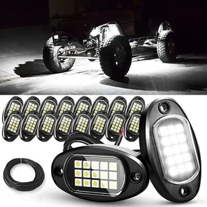 16x Pure White LED Rock Lights Underbody Glow Lamps for Offroad SUV Pickup Truck - Bild 1 von 21