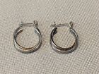 Fashion Loop Earrings Sterling Silver 925  Signed (Unreadable)