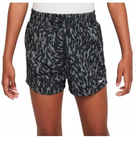Nike Kids' Dri-FIT FQ4527-084 Girls Gray/Black One Woven High Rise VNR Shorts-L - Picture 1 of 2