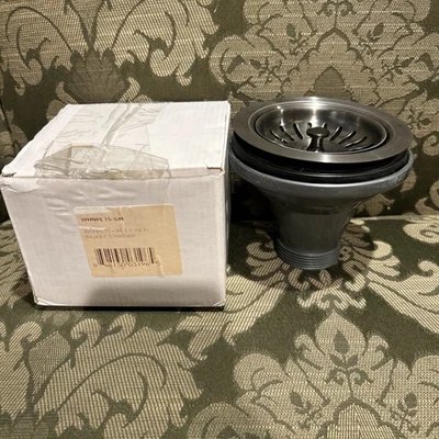 Whitehaus WHNPL35-GM Noah Plus 3-1/2" Acero Inoxidable Cesta Colador Gunmetal Foto 1 de 4