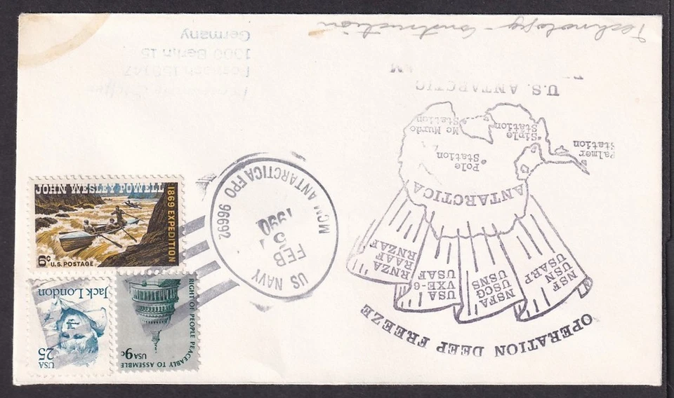 Cubierta Antártica Operation Deep Freeze 1990 canc US NAVY MCM ANTARCTICA FPO 96692 Foto 1 de 1