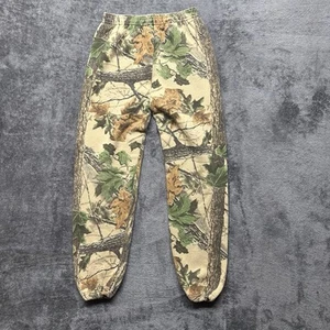 Vintage Jerzees Sweatpants Youth Large Realtree Camo Fleece Joggers Hunting 90s - Picture 1 of 10