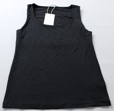 Camiseta sin mangas Zara para mujer peso medio correa ancha poliamida BL1 negra grande nueva con etiquetas Foto 1 de 3