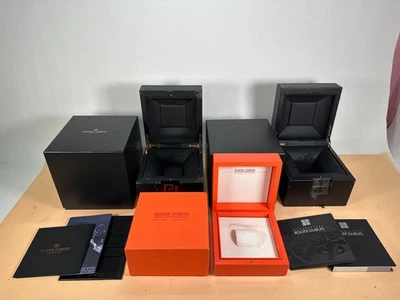 Caja de reloj vintage genuina Roger Dubuis caja 3 juegos negro naranja DVD 251201009mA Foto 1 de 4