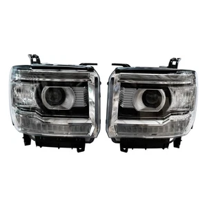 LED Headlight Headlamps Assembly W/ LED for GMC Sierra 1500 2014-2018 Black - Foto 1 di 6