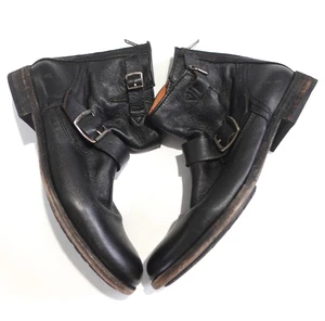 FRYE Booties Size 9.5 B Tyler Engineer Boots Black Moto Punk Grunge Steampunk - Picture 1 of 12