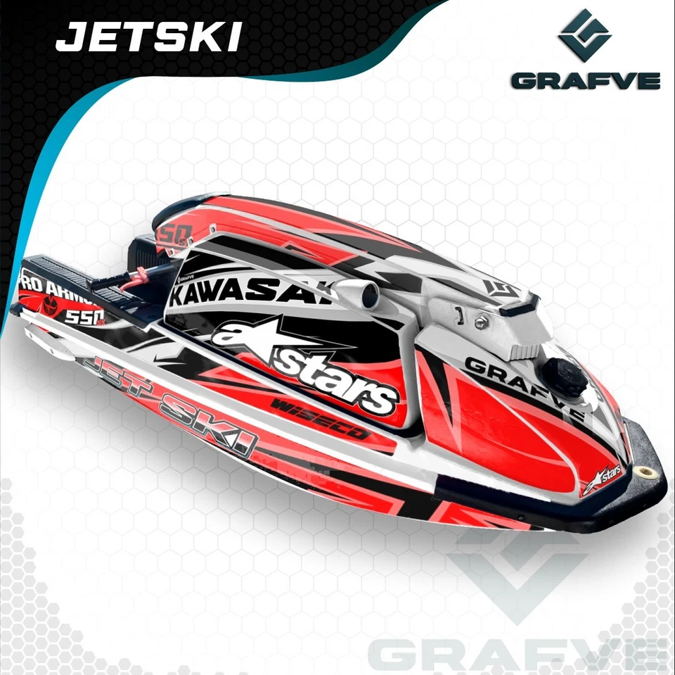 Kawasaki Jet Ski 550 Sx 440 Js Kit Gráficos Calcomanías Adhesivas Envoltura 550SX 440JS Foto 1 de 2