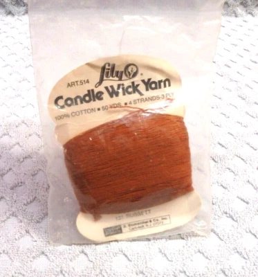 Lily Candle Wick Thread Rust Brown 100% Cotton 50 Yards Needlework Embroidery - Image 1 of 2