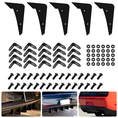 For Dodge Challenger 2015-2022 Rear Diffuser V3 Bumper Shark Fins Set (5pcs) - Изображение 1 из 4