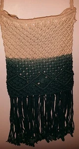 Bolso de hombro con flecos de crochet tejido borla verde a nivel de calle verde - Imagen 1 de 8