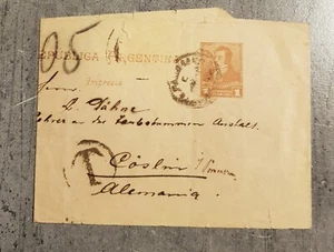 FUNDA FRAGMENTO ARGENTINA CIRCULADA ENVIAR A COSLIN - Imagen 1 de 2