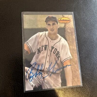 BOBBY THOMSON GIANTS HAND SIGNED CARD AUTO 1994 TED WILLIAMS CO. #56 - Image 1 of 3