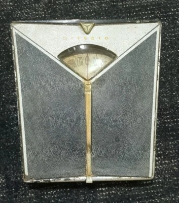 Detecto Stand-A-Way Balança de Banheiro Preto Branco Vintage MCM Meio Século Suporte RETRO - Imagem 1 de 4