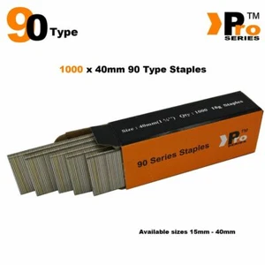 90 grapas tipo: tamaño 40 mm x 1000 (para grapadoras Paslode, Dewalt, t8, serie Pro) - Imagen 1 de 1