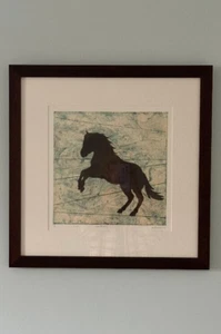 Reitsport Kunstwerk "The Rising" ~ gerahmt 21" x 21" Collagraph-Sheryl Trainor - Bild 1 von 11