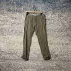 Joie Linen Pants Lightweight Green Pockets Straight Leg Drawstring Cuffed Size 2