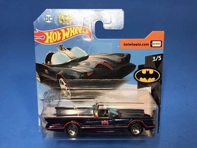 Hot Wheels Batmobile 2018 Blue Flames Short Card TV Series Custom W/figures🔥 - Image 1 of 4
