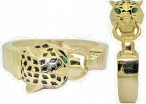 Yellow gold bangle wide bracelet 18kt magnetic clasp Cuff crystal epoxy New - Picture 1 of 3