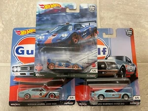 Car Culture Hot Wheels Gulf McLaren F1, Nissan Laurel, Mustang Boss Lot of 3 R/R - Picture 1 of 4
